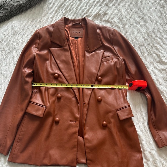 Oversized brown faux leather blazer Blank NYC - Picture 1 of 7